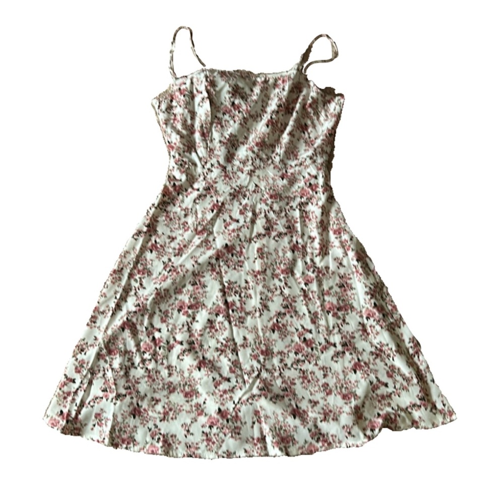 Floral Open Back Sheer Dress